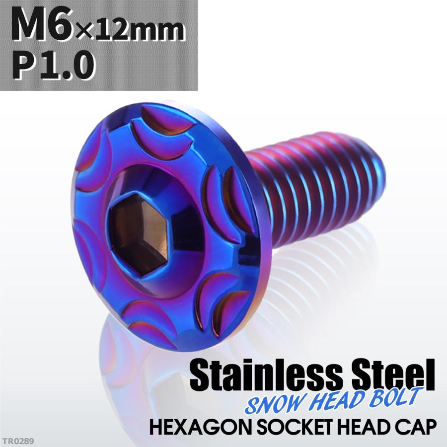 ボタンボルト M6×12mm P1.0 スノーヘッド ステンレス 焼きチタンカラー 1個 TR0289 | ブランド登録なし | 01
