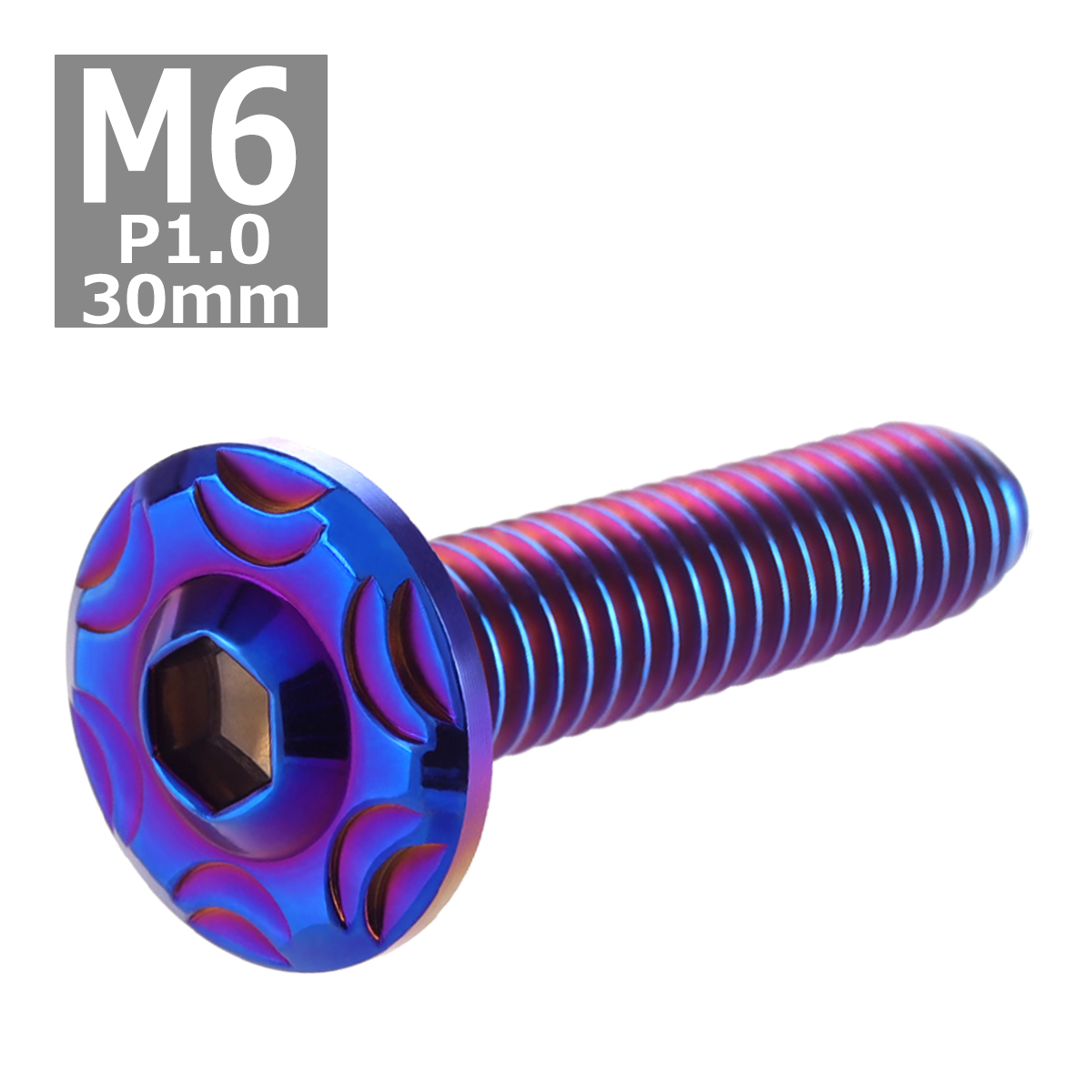 ボタンボルト M6×30mm P1.0 スノーヘッド ステンレス 焼きチタンカラー 1個 TR0293 | ブランド登録なし