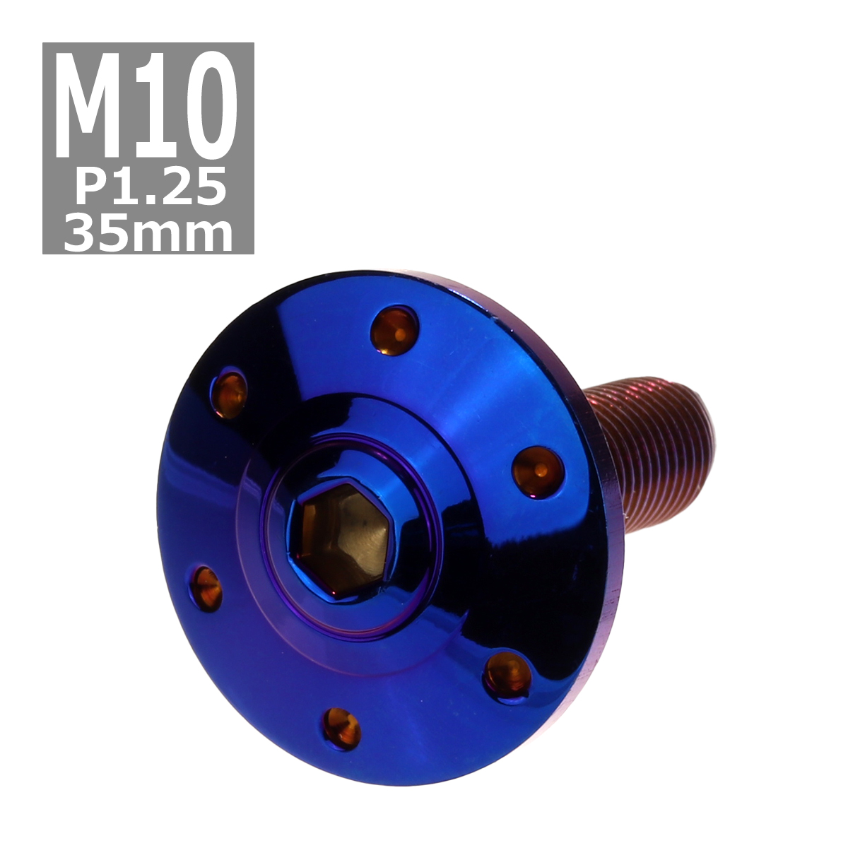 ボタンボルト M10×35mm P1.25 ホールヘッド ワイドフランジ付き ステンレス 焼きチタンカラー 1個 TR0311 | ブランド登録なし
