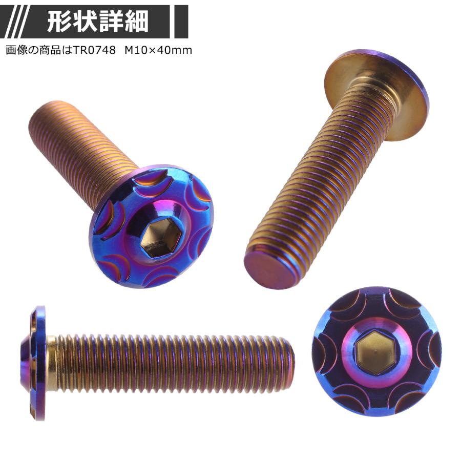 ボタンボルト M8×40mm P1.25 スノーヘッド フランジ付き ステンレス 焼きチタンカラー 1個 TR0492 | ブランド登録なし | 02