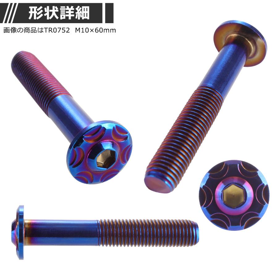 ボタンボルト M8×60mm P1.25 スノーヘッド フランジ付き ステンレス 焼きチタンカラー 1個 TR0496 | ブランド登録なし | 02