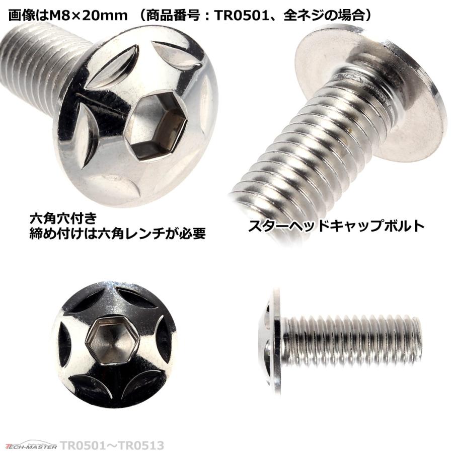 ボタンボルト M8×30mm P1.25 スターヘッド ステンレス シルバー 1個 TR0503 | ブランド登録なし | 02