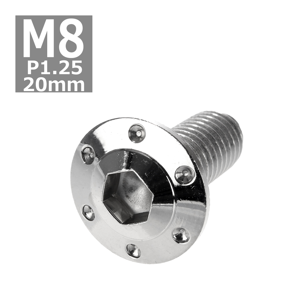 ボタンボルト M8×20mm P1.25 ホールヘッド H-1 ステンレス シルバー 1個 TR0540 | ブランド登録なし