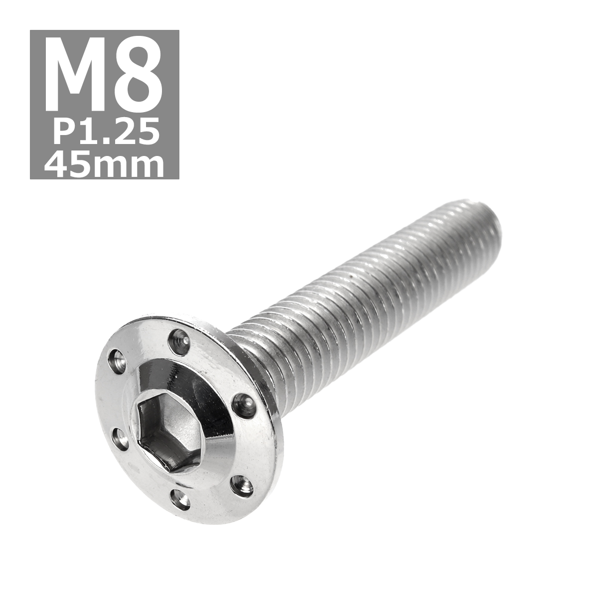 ボタンボルト M8×45mm P1.25 ホールヘッド H-1 ステンレス シルバー 1個 TR0545 | ブランド登録なし