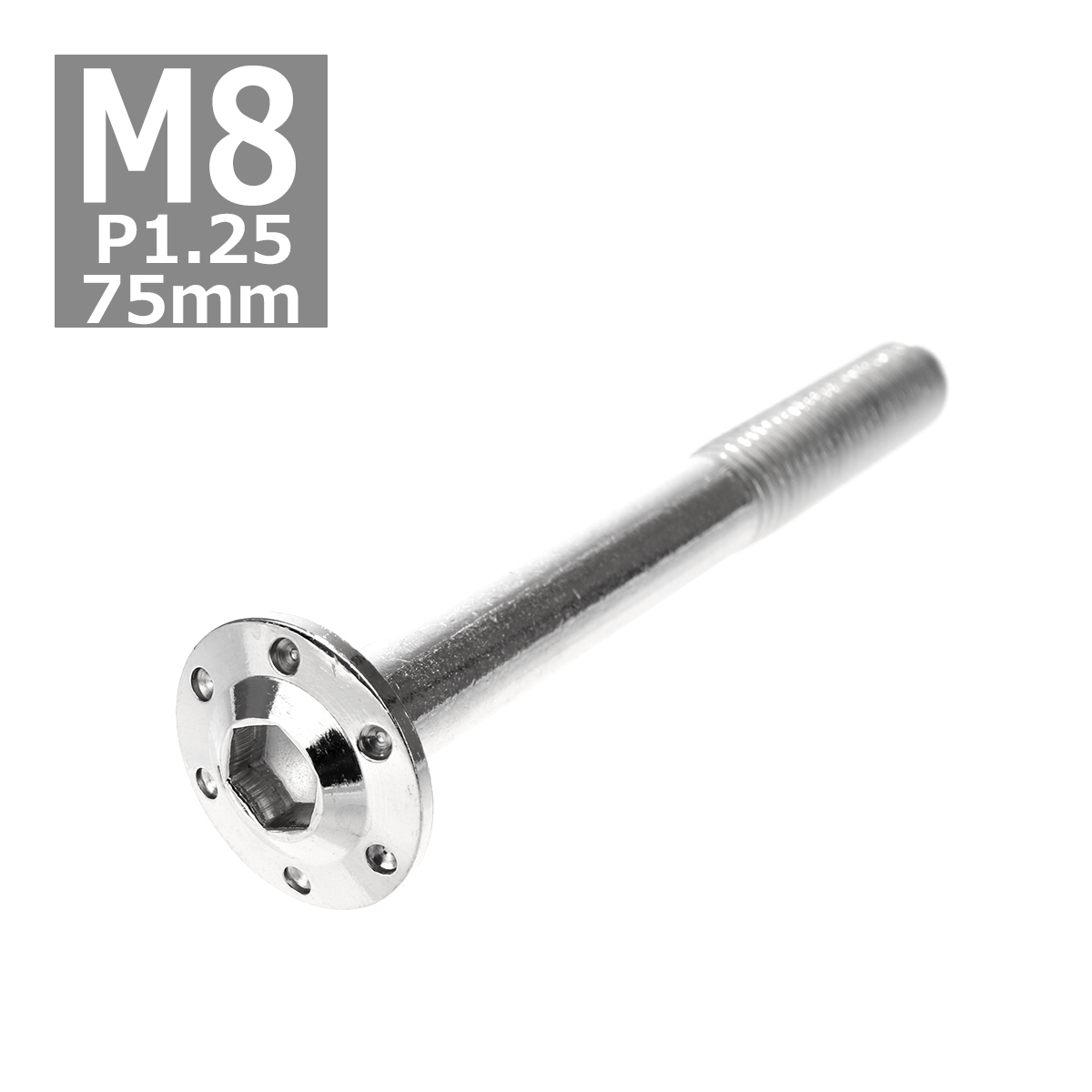 ボタンボルト M8×75mm P1.25 ホールヘッド H-1 ステンレス シルバー 1個 TR0551 | ブランド登録なし