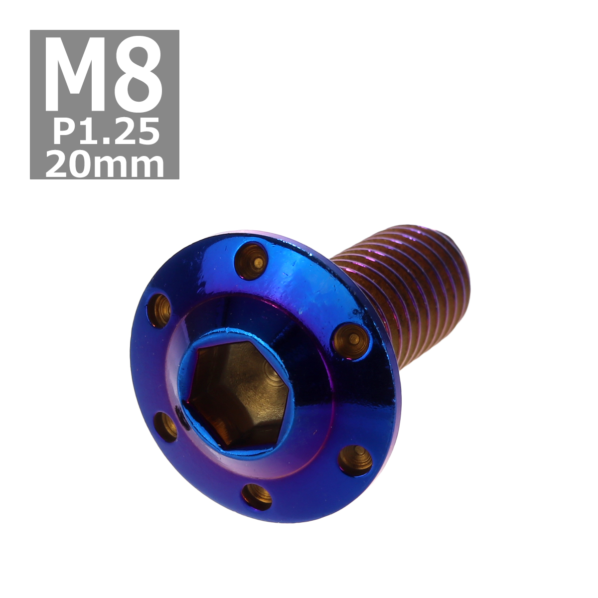ボタンボルト M8×20mm P1.25 ホールヘッド H-1 ステンレス 焼きチタンカラー 1個 TR0566 | ブランド登録なし