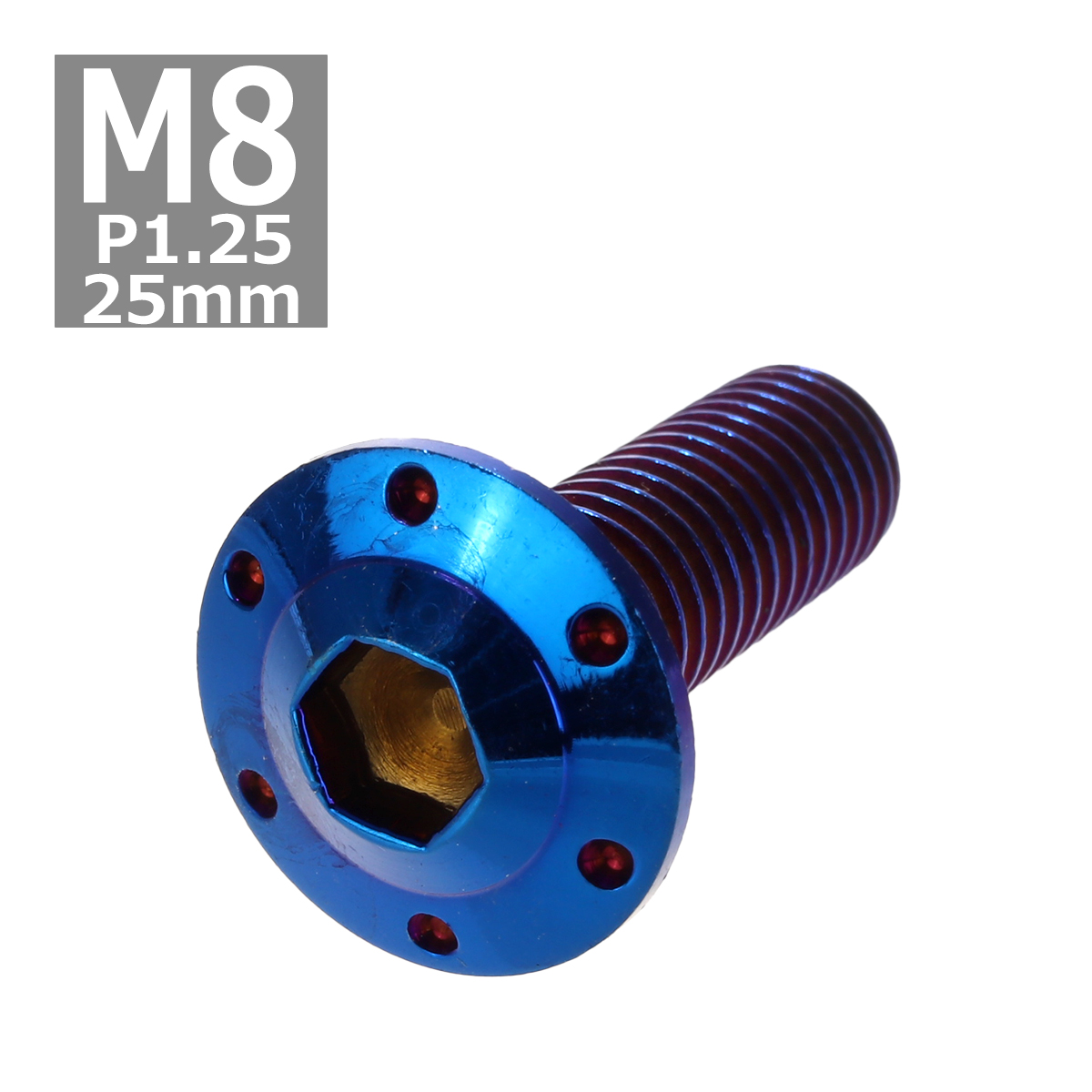 ボタンボルト M8×25mm P1.25 ホールヘッド H-1 ステンレス 焼きチタンカラー 1個 TR0567 | ブランド登録なし