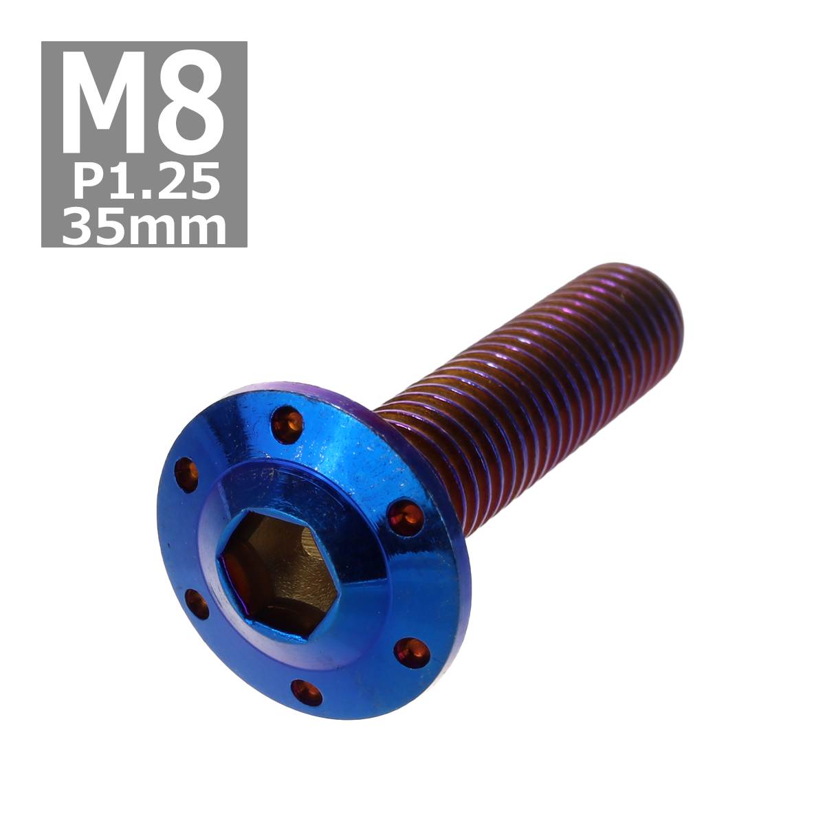 ボタンボルト M8×35mm P1.25 ホールヘッド H-1 ステンレス 焼きチタンカラー 1個 TR0569 | ブランド登録なし