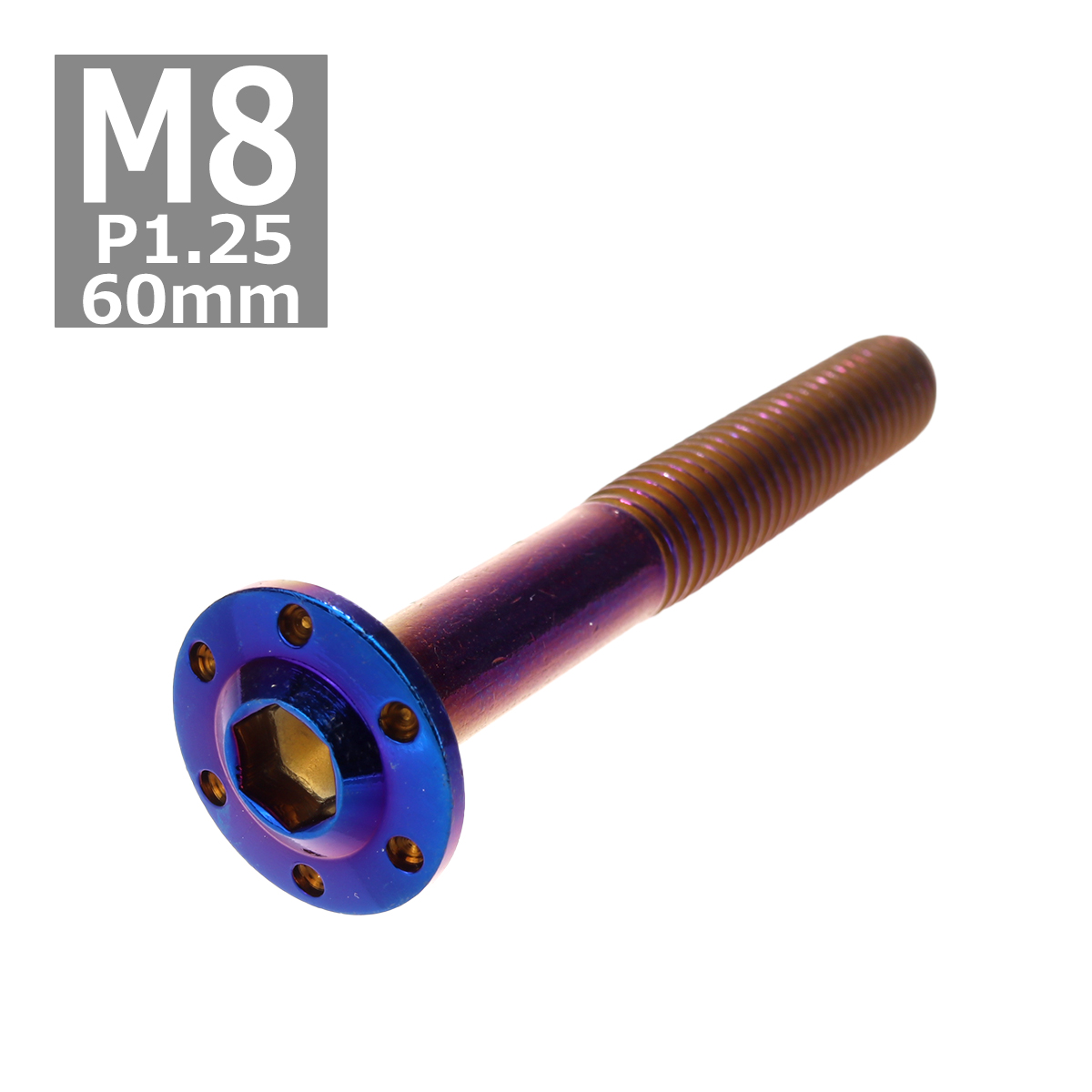 ボタンボルト M8×60mm P1.25 ホールヘッド H-1 ステンレス 焼きチタンカラー 1個 TR0574 | ブランド登録なし