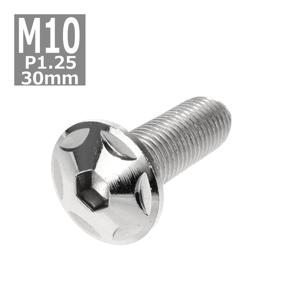 ボタンボルト M10×30mm P1.25 スターヘッド ステンレス シルバー 1個 TR0603 | ブランド登録なし