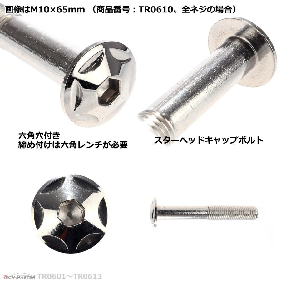 ボタンボルト M10×75mm P1.25 スターヘッド ステンレス シルバー 1個 TR0612 | ブランド登録なし | 03