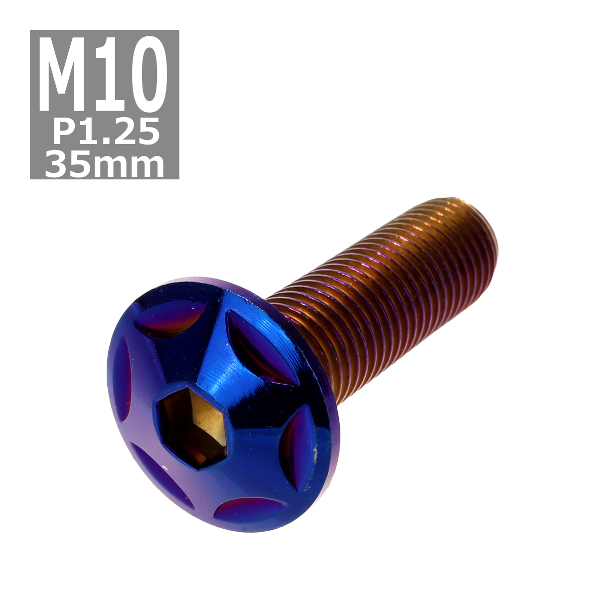 ボタンボルト M10×35mm P1.25 スターヘッド ステンレス 焼きチタンカラー 1個 TR0630 | ブランド登録なし