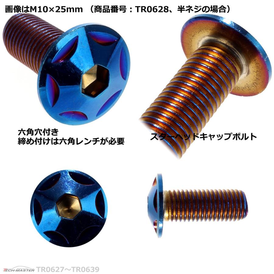 ボタンボルト M10×40mm P1.25 スターヘッド ステンレス 焼きチタンカラー 1個 TR0631 | ブランド登録なし | 02