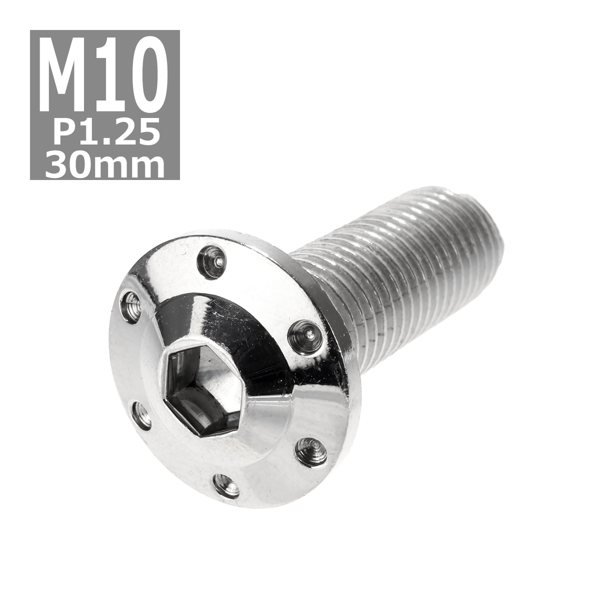 ボタンボルト M10×30mm P1.25 ホールヘッド H-1 ステンレス シルバー 1個 TR0642 | ブランド登録なし