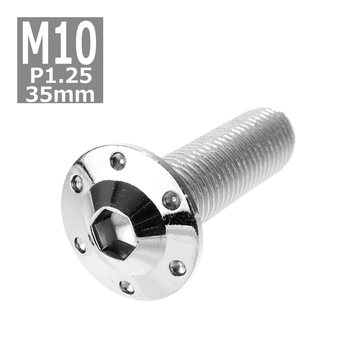 ボタンボルト M10×35mm P1.25 ホールヘッド H-1 ステンレス シルバー 1個 TR0643 | ブランド登録なし