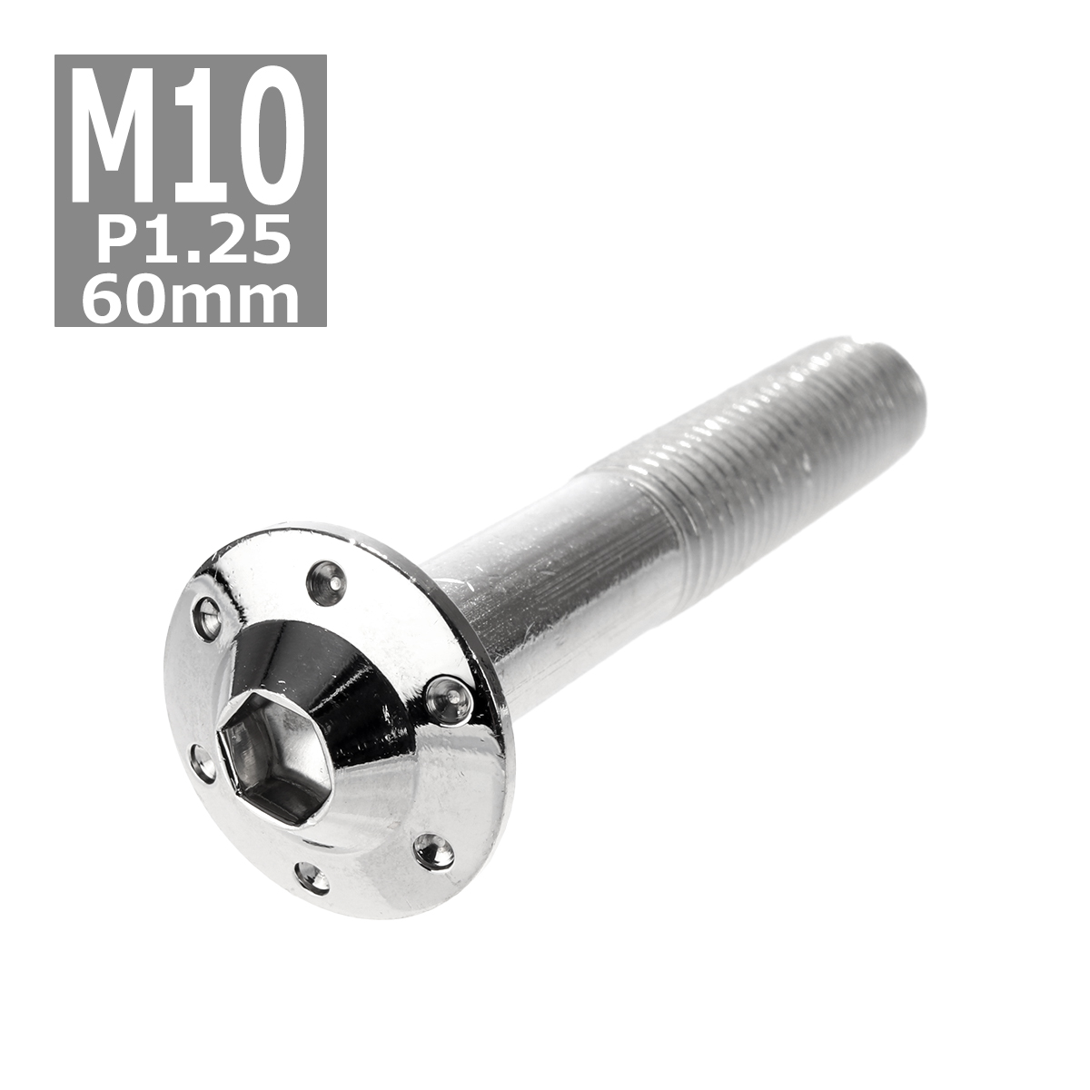 ボタンボルト M10×60mm P1.25 ホールヘッド H-1 ステンレス シルバー 1個 TR0648 | ブランド登録なし