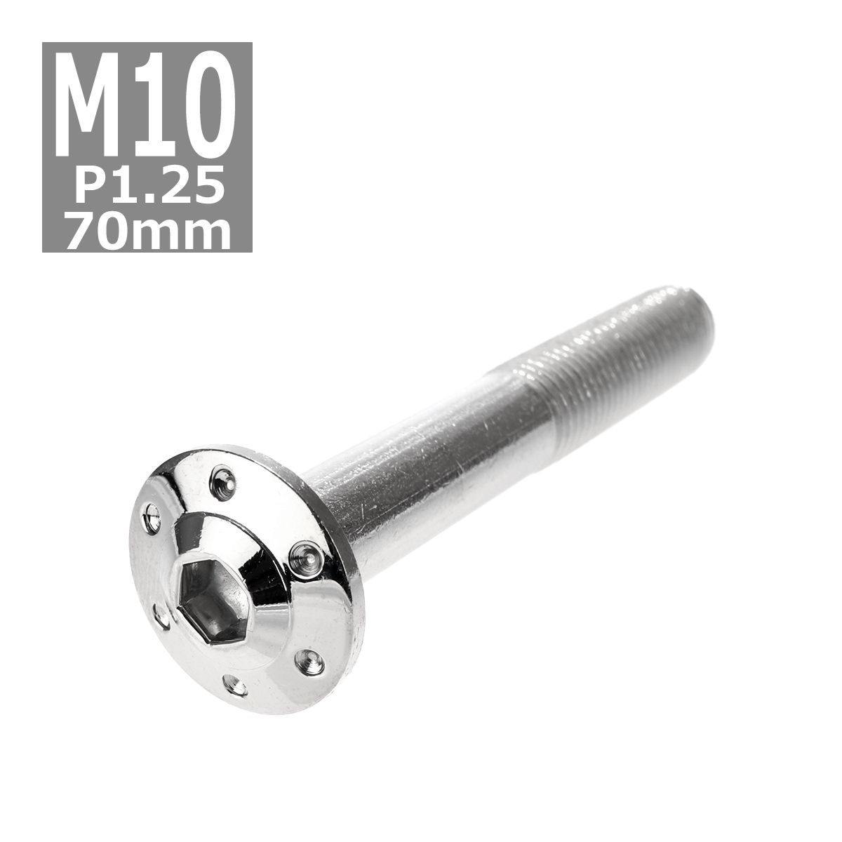 ボタンボルト M10×70mm P1.25 ホールヘッド H-1 ステンレス シルバー 1個 TR0650 | ブランド登録なし