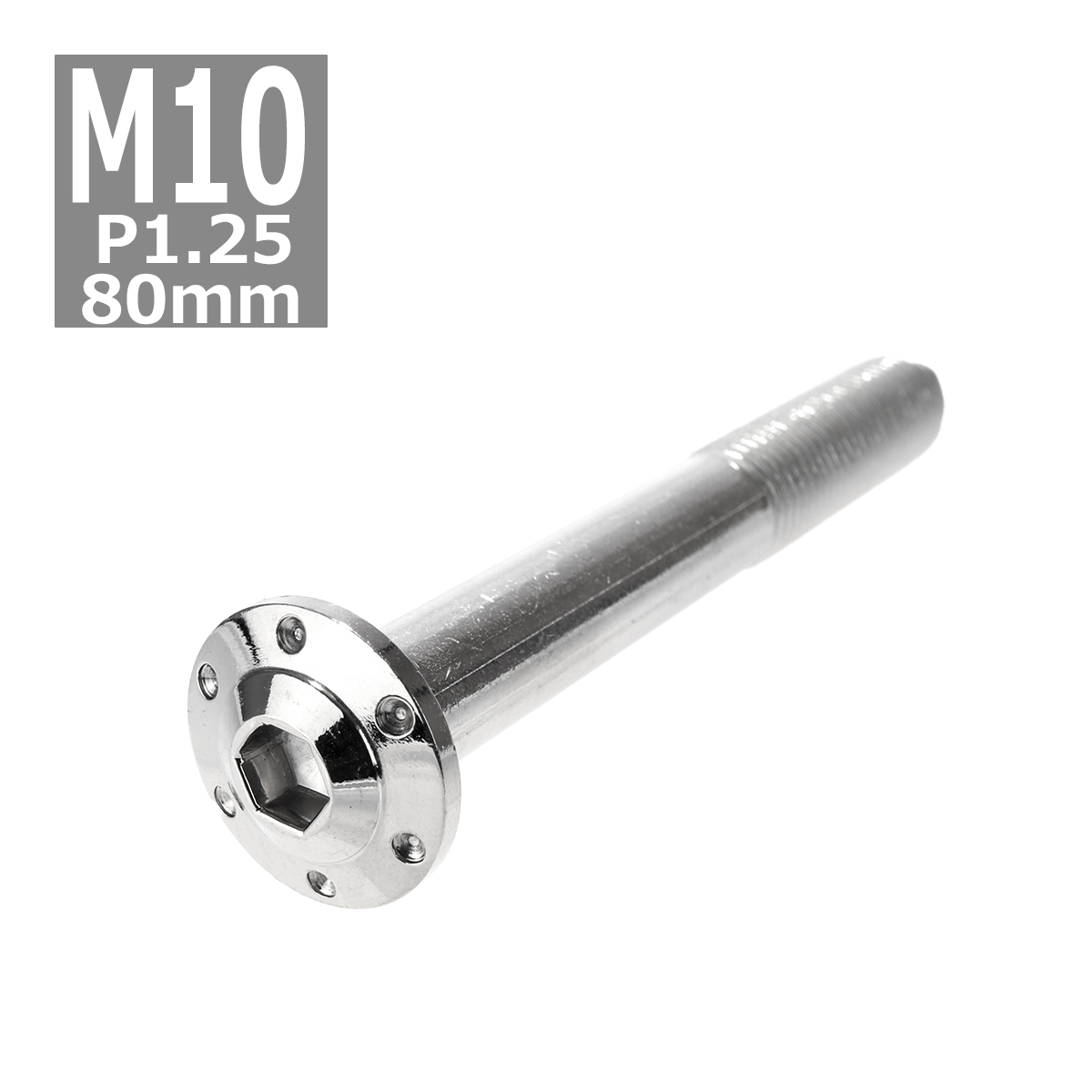 ボタンボルト M10×80mm P1.25 ホールヘッド H-1 ステンレス シルバー 1個 TR0652 | ブランド登録なし