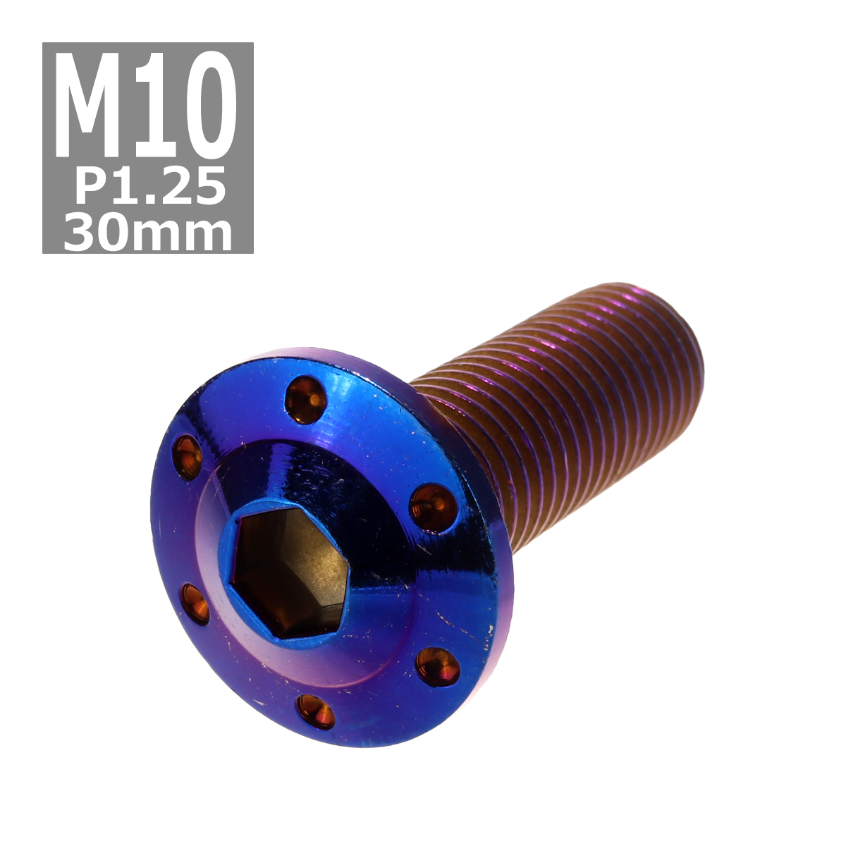 ボタンボルト M10×30mm P1.25 ホールヘッド H-1 ステンレス 焼きチタンカラー 1個 TR0668 | ブランド登録なし