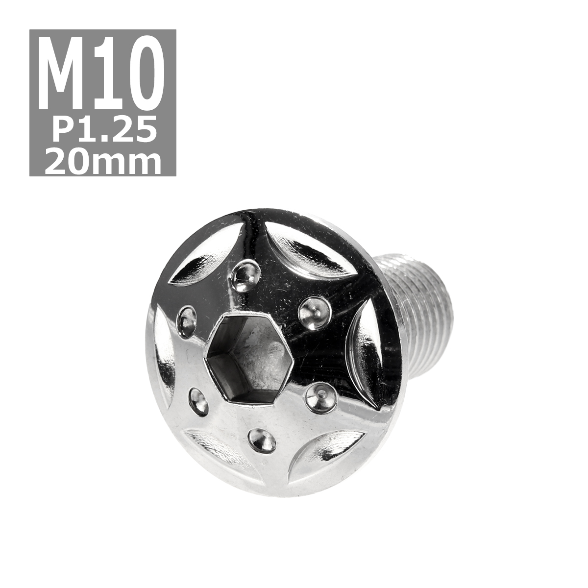 ボタンボルト M10×20mm P1.25 スターホールヘッド ステンレス シルバー 1個 TR0679 | ブランド登録なし