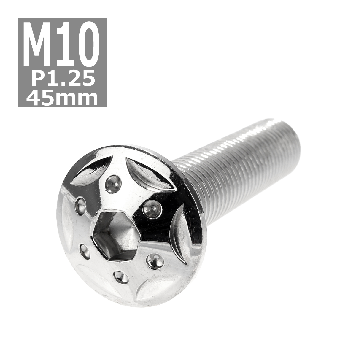 ボタンボルト M10×45mm P1.25 スターホールヘッド ステンレス シルバー 1個 TR0684 | ブランド登録なし