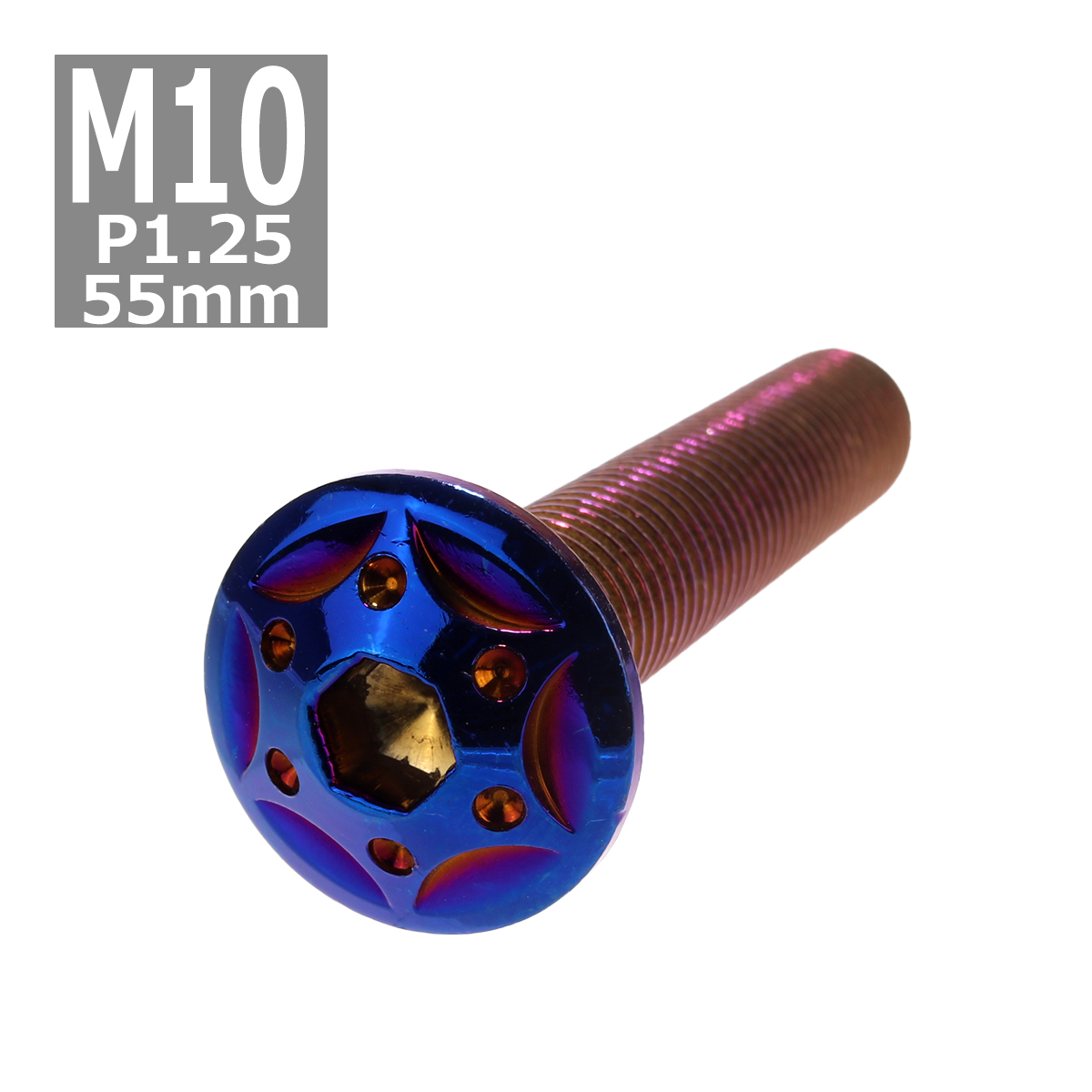 ボタンボルト M10×55mm P1.25 スターホールヘッド ステンレス 焼きチタンカラー 1個 TR0712 | ブランド登録なし
