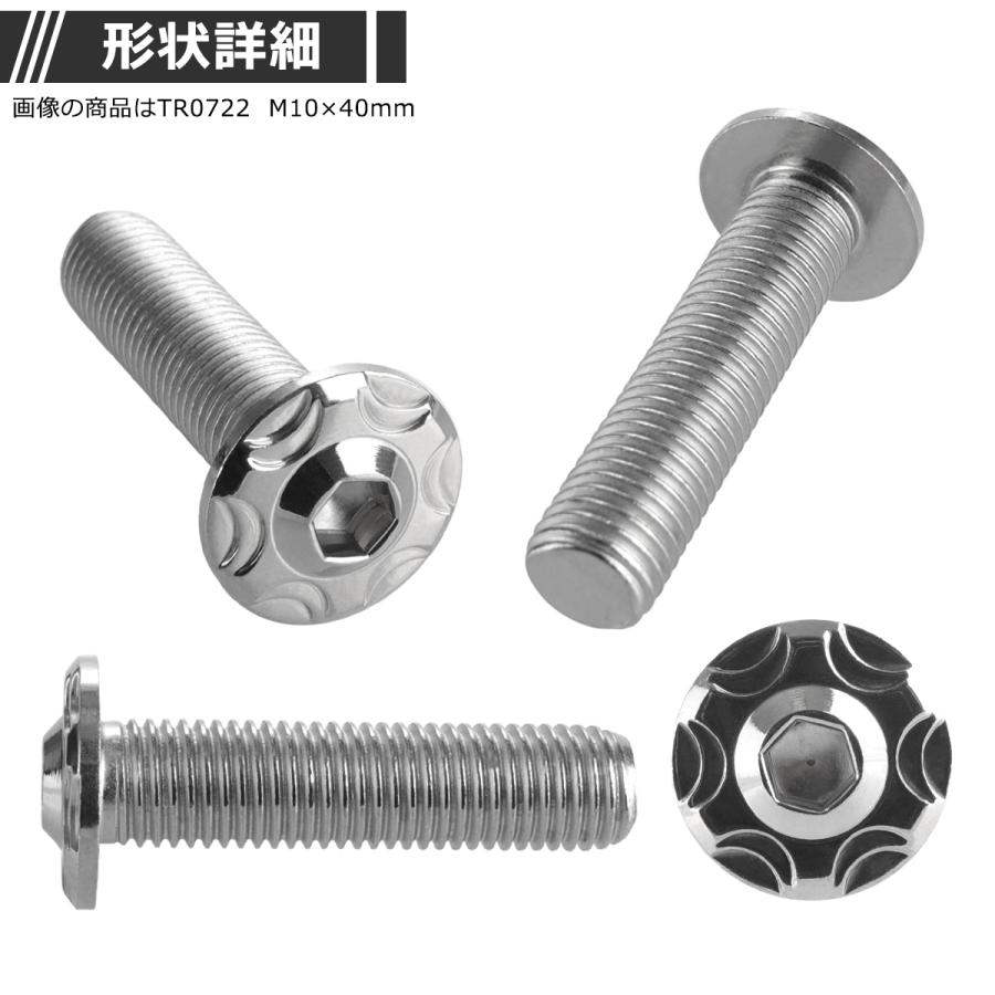 ボタンボルト M10×45mm P1.25 スノーヘッド ステンレス シルバーカラー 1個 TR0723 | ブランド登録なし | 02