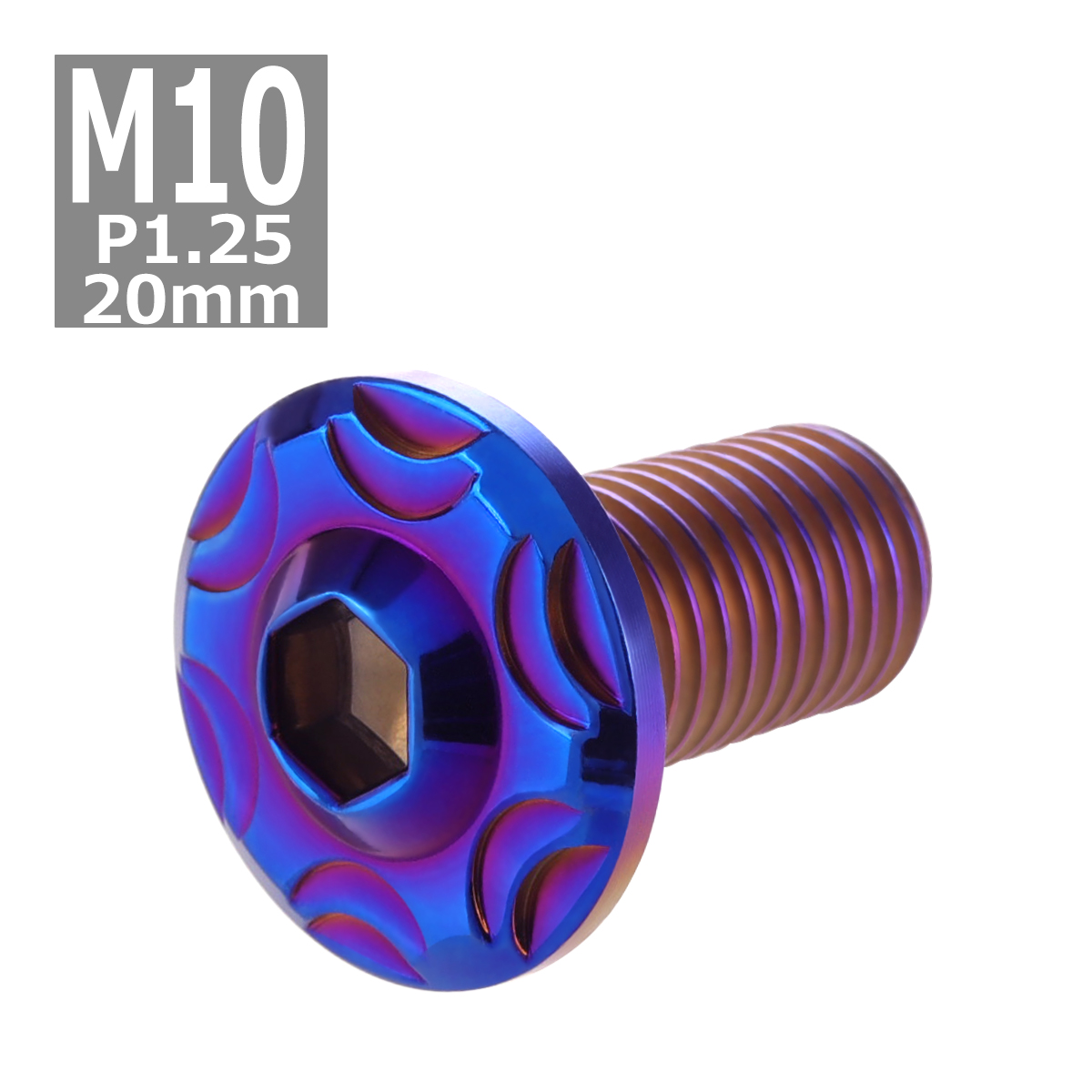 ボタンボルト M10×20mm P1.25 スノーヘッド ステンレス 焼きチタンカラー 1個 TR0744 | ブランド登録なし