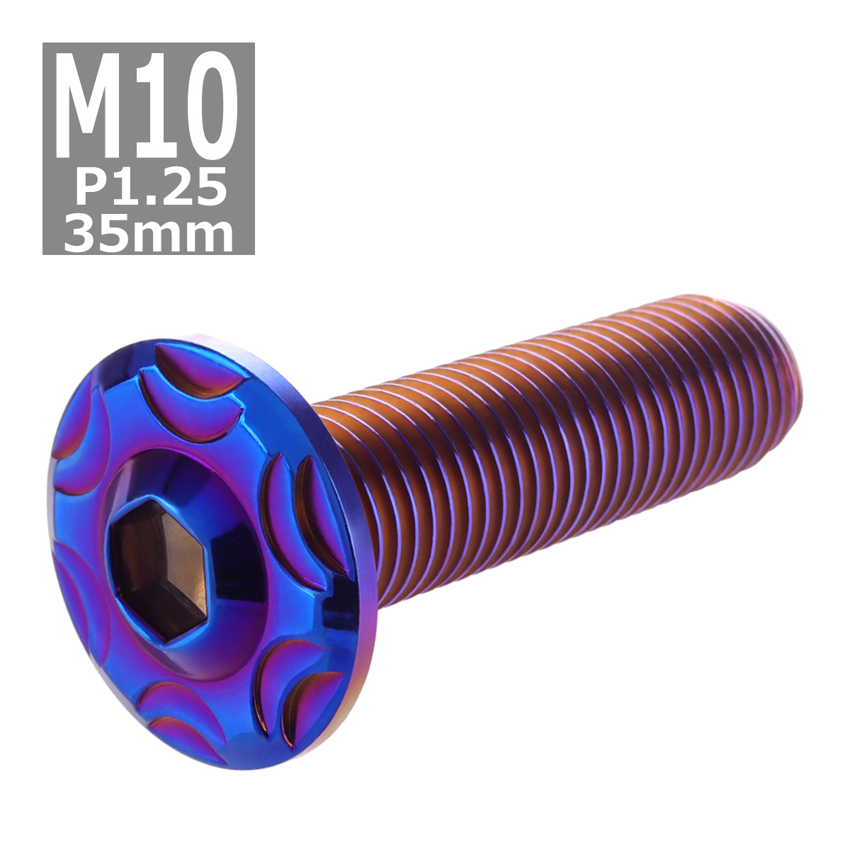 ボタンボルト M10×35mm P1.25 スノーヘッド ステンレス 焼きチタンカラー 1個 TR0747 | ブランド登録なし