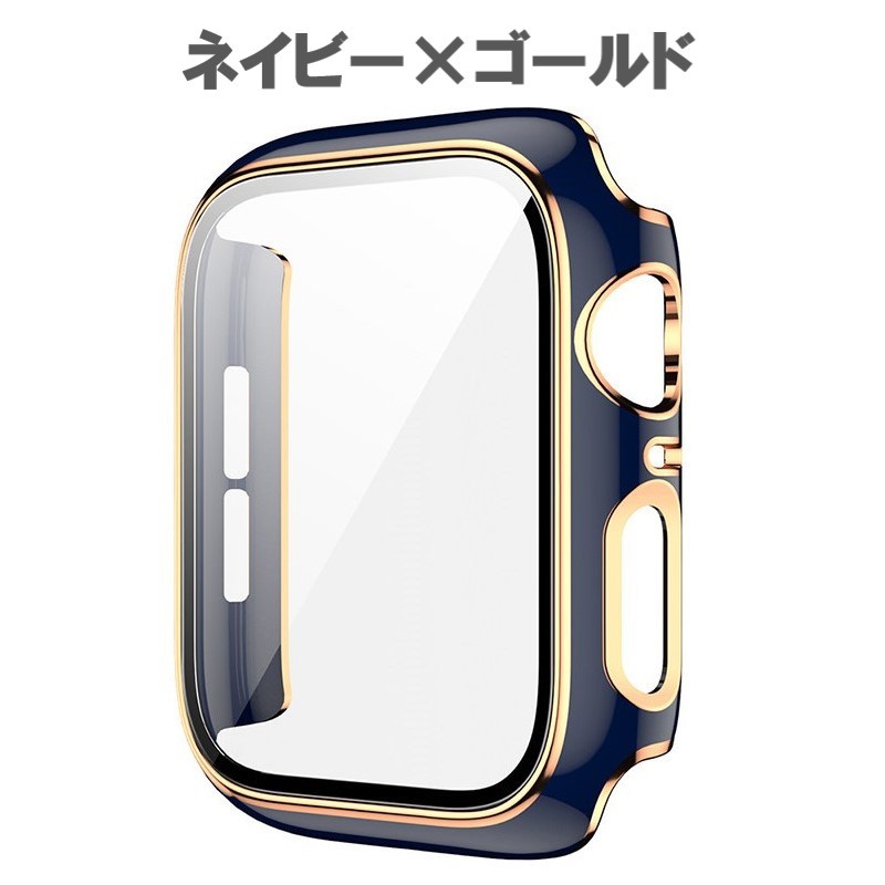 Apple Watch プラスチック文字盤ケースカバー41mmネイビー ゴールド