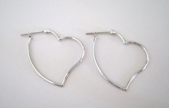 K14WG オープンハート フープピアス : ジュエリー工房 手作り専科