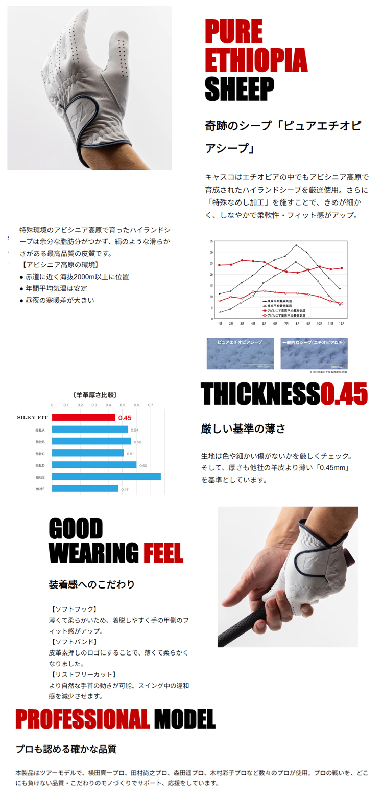 しん kasco（キャスコ） シルキーフィット GF-23301 レギュラーサイズ 左手