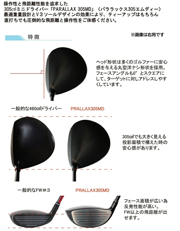 Lynx（リンクス） 左用 パララックス 305MD ミニドライバー レフティ