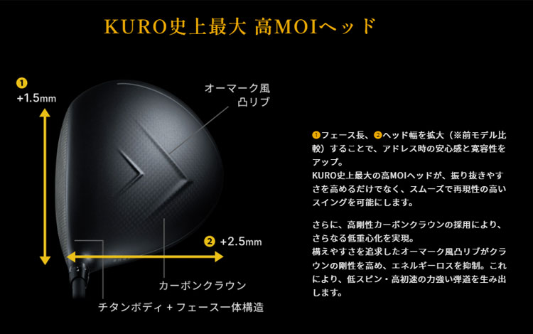 KURO（オノフ） オノフ ONOFF KUROドライバー CBT-626D ウェイト調整