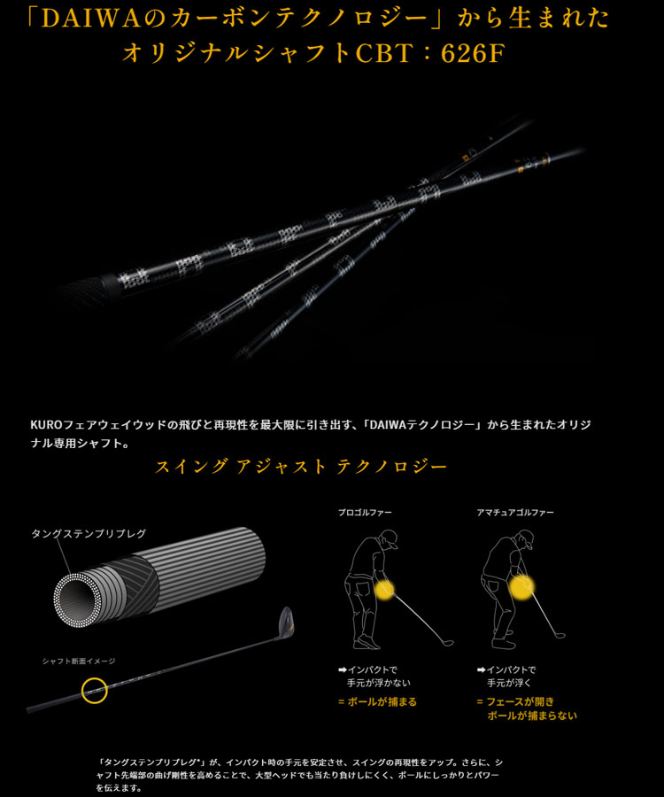 KURO（オノフ） オノフ ONOFF KURO フェアウェイウッド CBT-626F装着