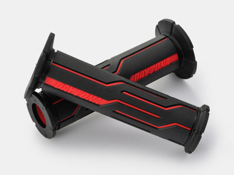 セット DAYTONA デイトナ 99269 GRIPPY GRIPGG-D-LINE ブラック×レッド 120mm
