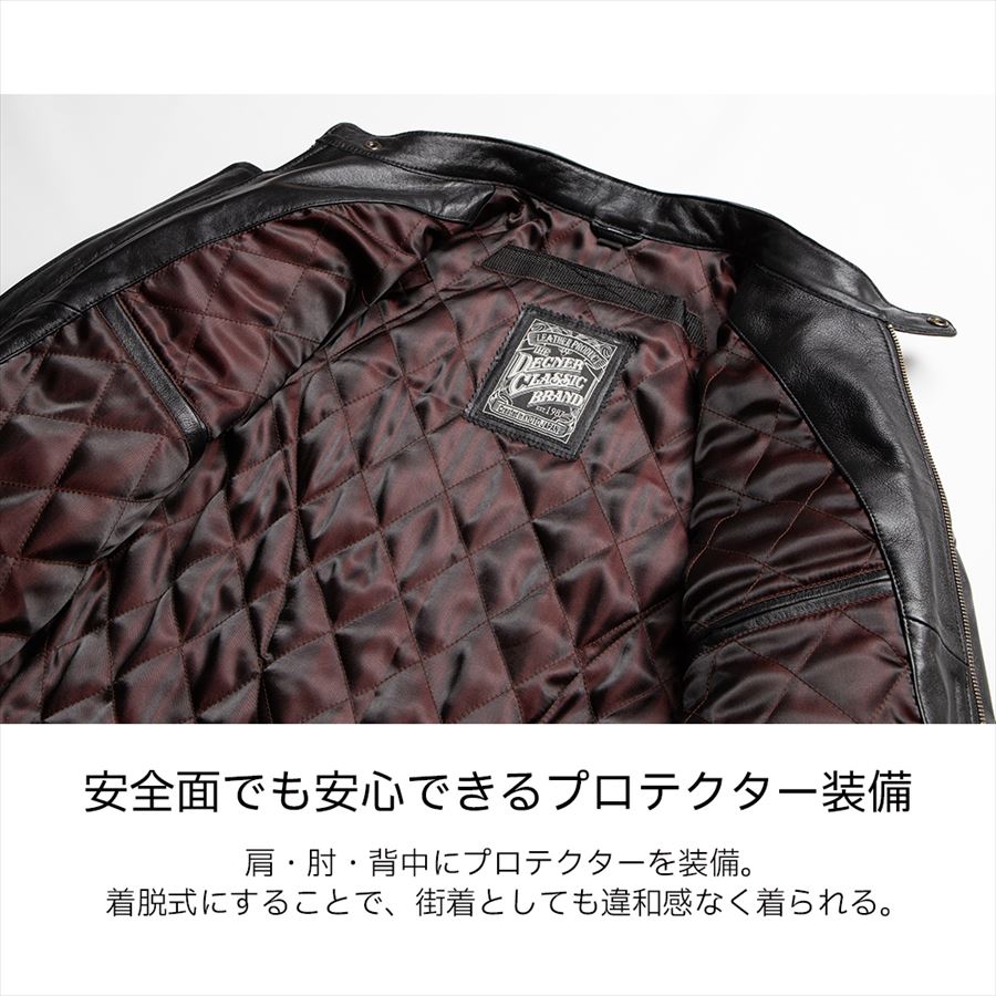 デグナー DEGNER 13WJ-1C シープレザージャケット ブラック : 八百万堂