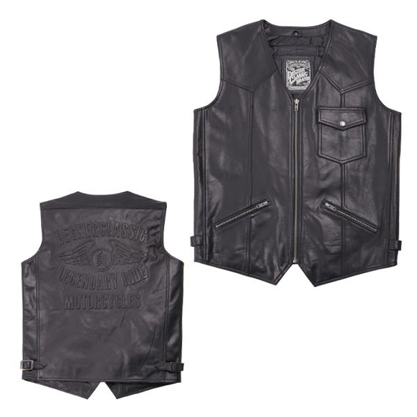 DEGNER（デグナー） V-17 レザーベスト ブラック : 八百万堂 - 通販