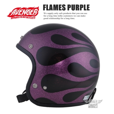 4589975584136 AVENGER HELMETS FLAMES PURPLE ヘルメット DIN MARKET