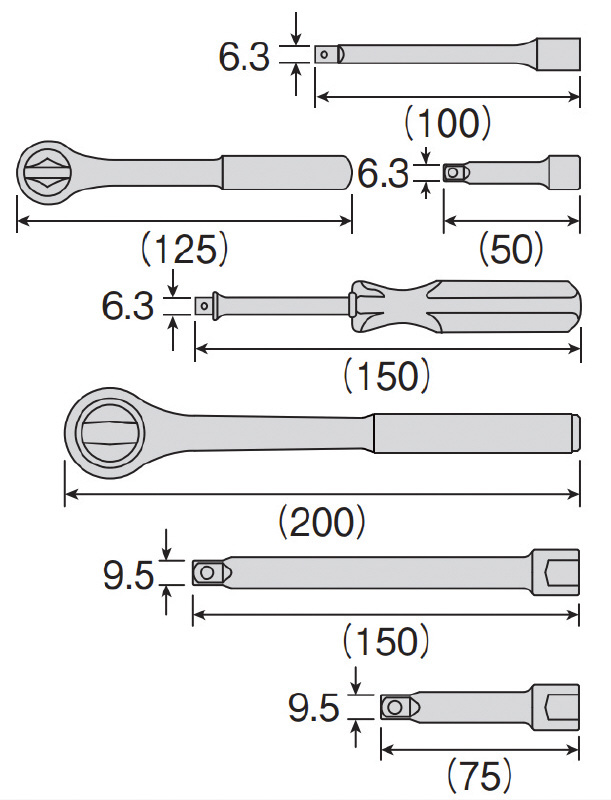 HOZAN 4962772085127 W-512 ソケットレンチセット W-512 : ki-w-512