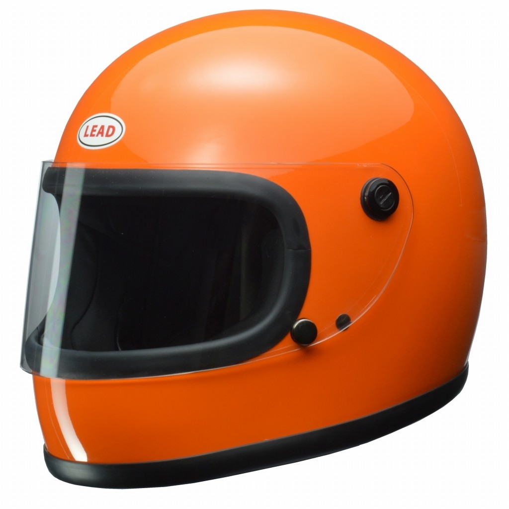 【LEAD(リード工業)】 【4952652150977】RX-200R　オレンジ 1980年代のリバイバルモデル フルフェイスヘルメット フリーサイズ