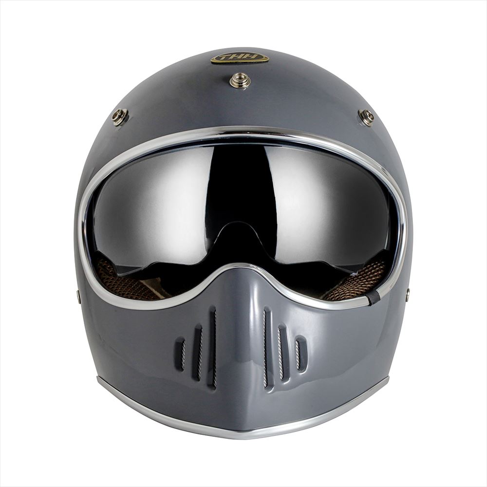 THH 最新モデル THH TT-03 グレー レトロ フルフェイス ヘルメット