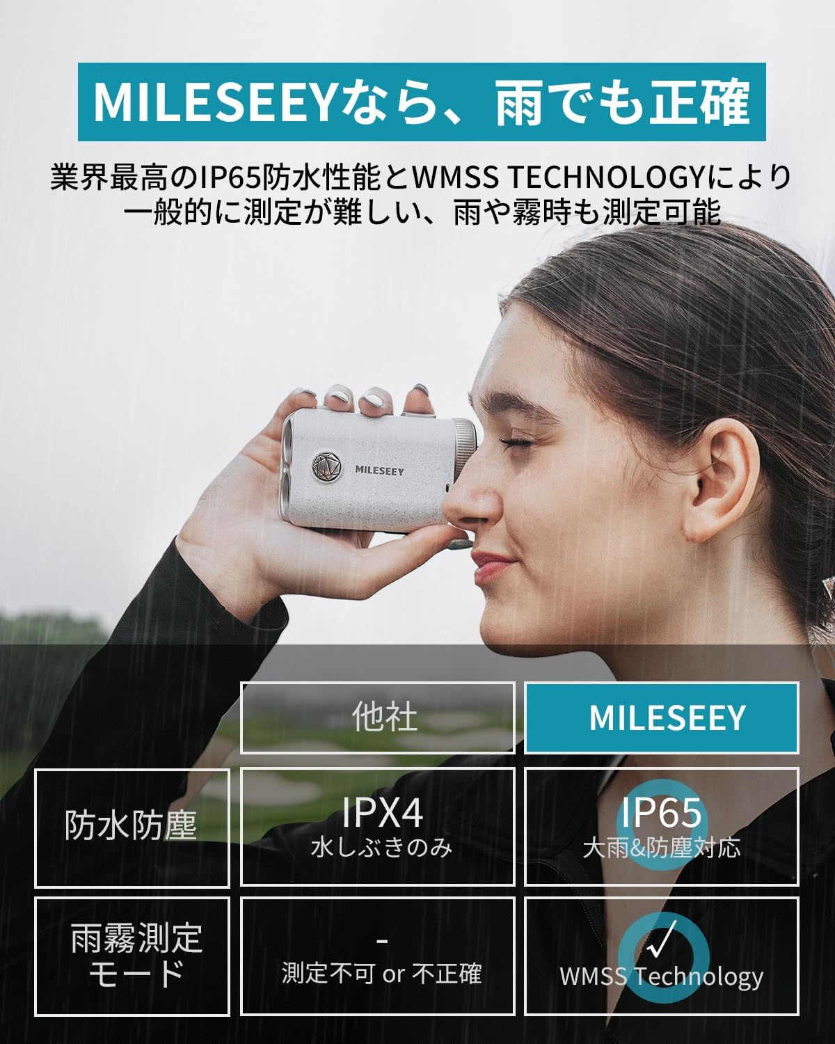 ゴルフ 距離計 Mileseey PF1Pro レーザー距離計 OLED 赤緑色字 IP65