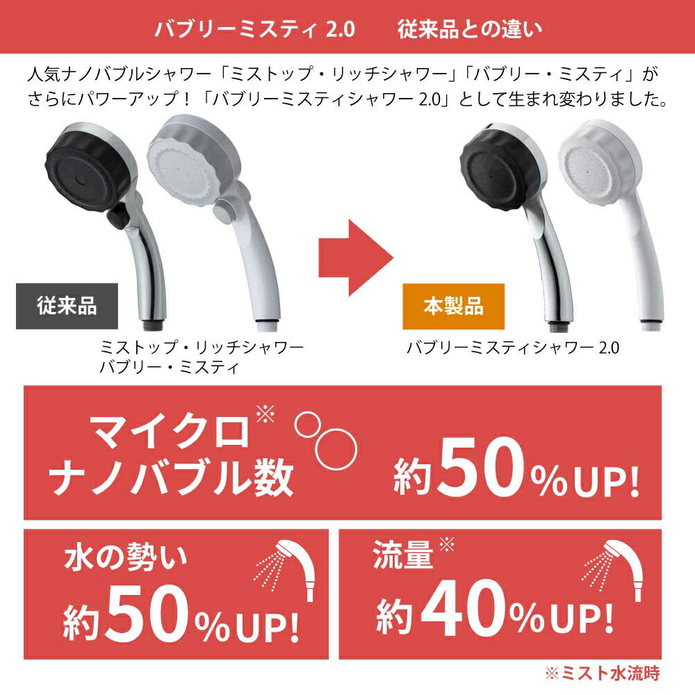 バブリーミスティーシャワー2.0 シャワーヘッド ホワイト