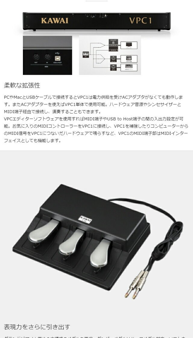 KAWAI 3本ペダル付属 河合楽器製作所 カワイ / MIDIキーボード