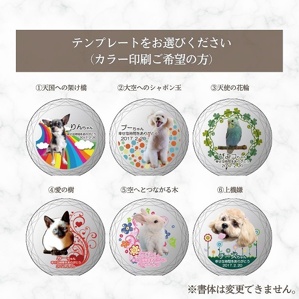 ペット用写真付き位牌