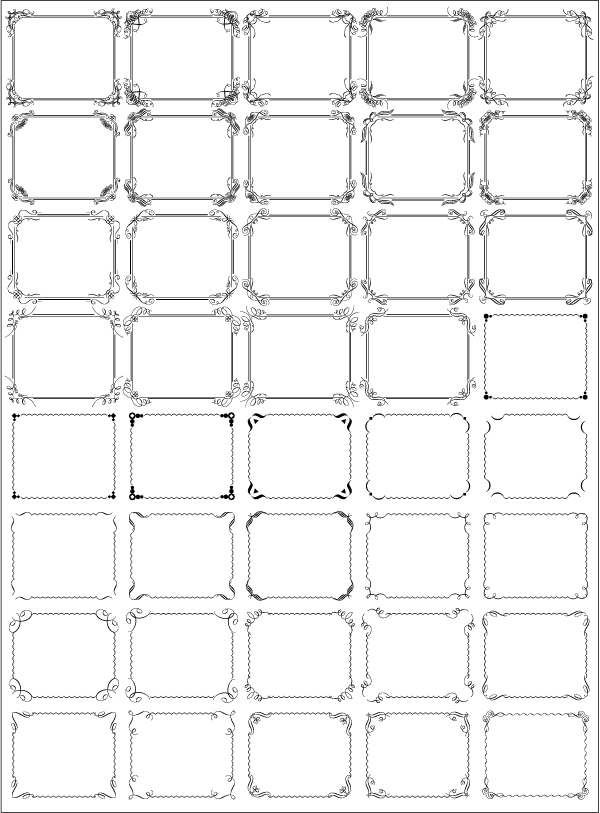 数量は多 飾り罫素材集 パターンブラシボーダーズ 2 イラストレーター Illustrator