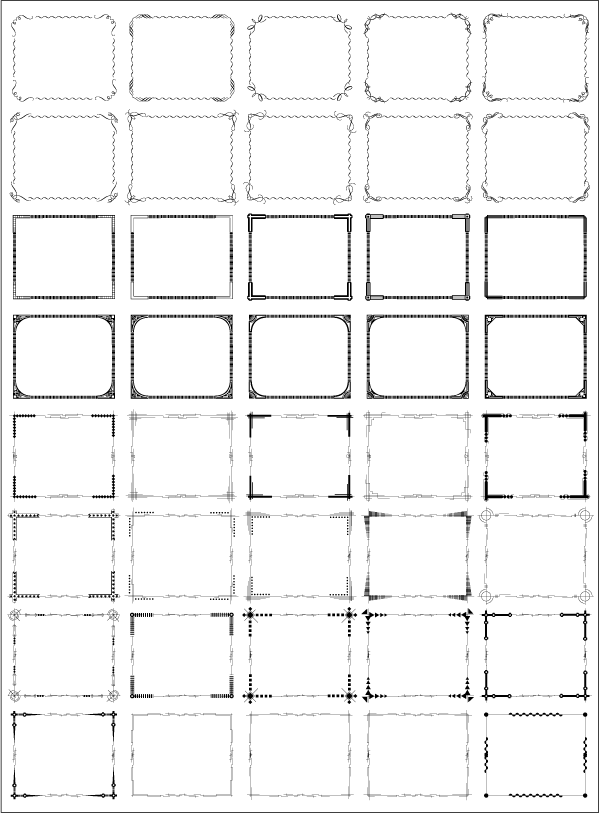 数量は多 飾り罫素材集 パターンブラシボーダーズ 2 イラストレーター Illustrator