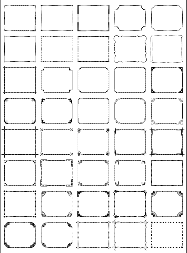 数量は多 飾り罫素材集 パターンブラシボーダーズ 2 イラストレーター Illustrator