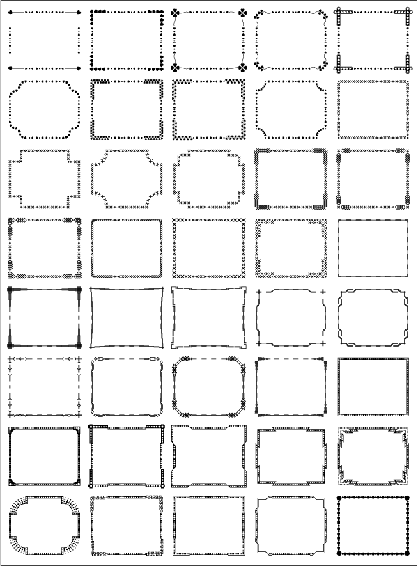 数量は多 飾り罫素材集 パターンブラシボーダーズ 2 イラストレーター Illustrator